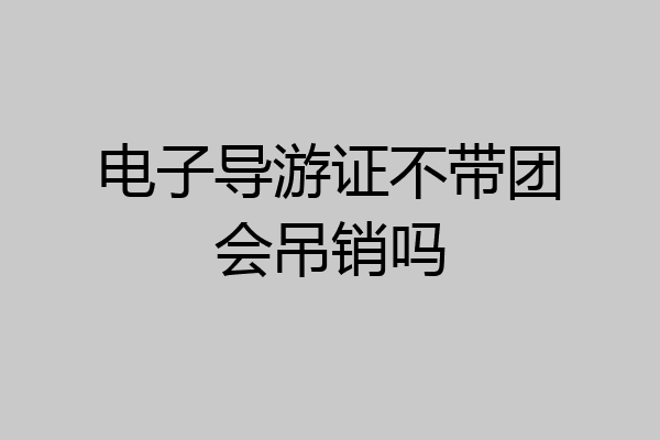 电子导游证不带团会吊销吗