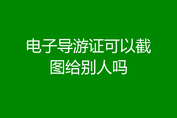 电子导游证可以截图给别人吗