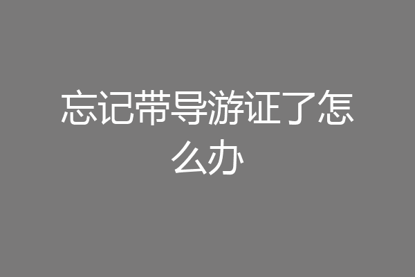 忘记带导游证了怎么办