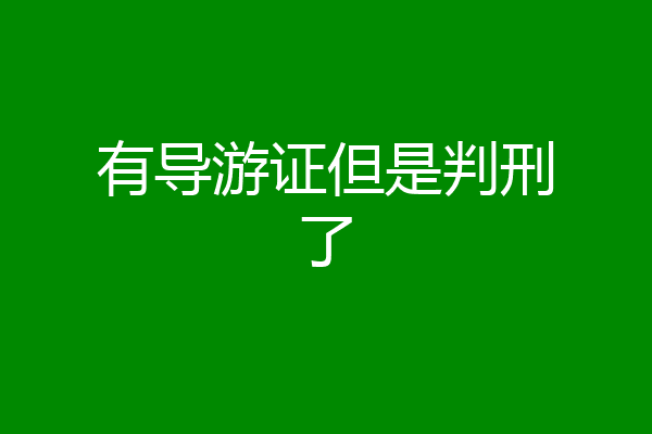 有导游证但是判刑了