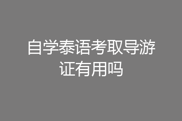 自学泰语考取导游证有用吗