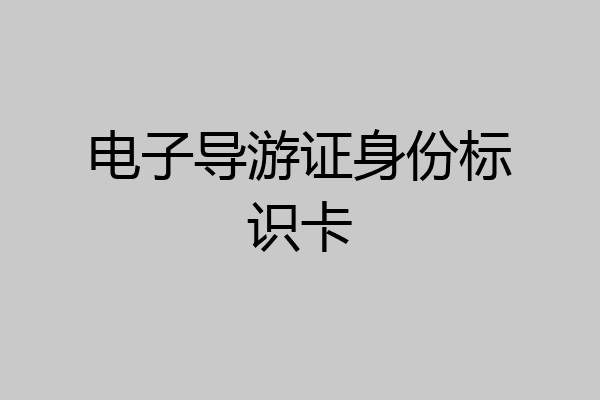 电子导游证身份标识卡