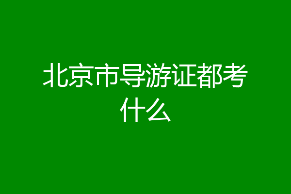 北京市导游证都考什么