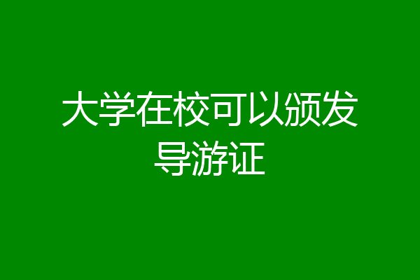 大学在校可以颁发导游证