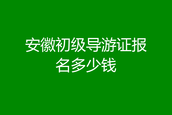 安徽初级导游证报名多少钱
