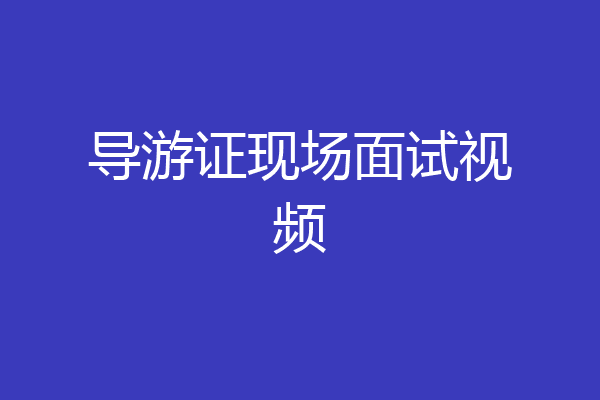导游证现场面试视频