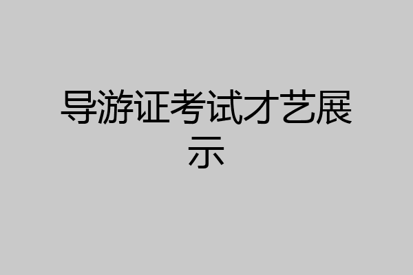 导游证考试才艺展示