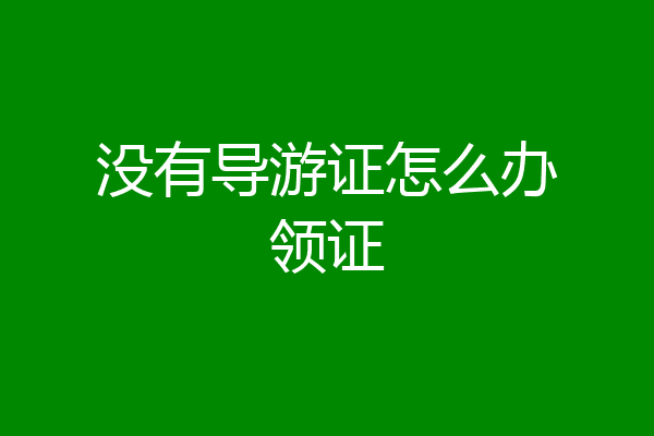 没有导游证怎么办领证