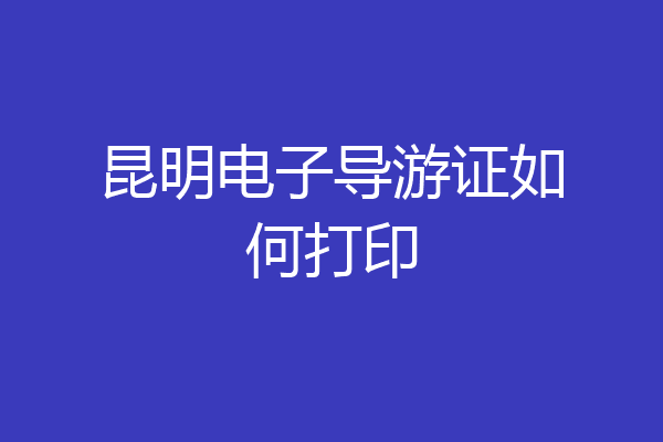 昆明电子导游证如何打印