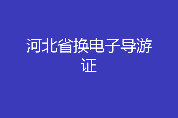 河北省换电子导游证