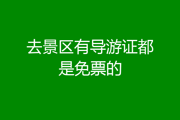 去景区有导游证都是免票的