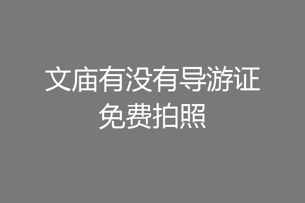 文庙有没有导游证免费拍照