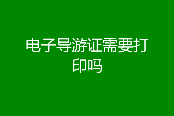 电子导游证需要打印吗