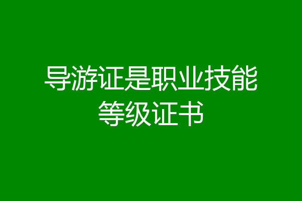 导游证是职业技能等级证书