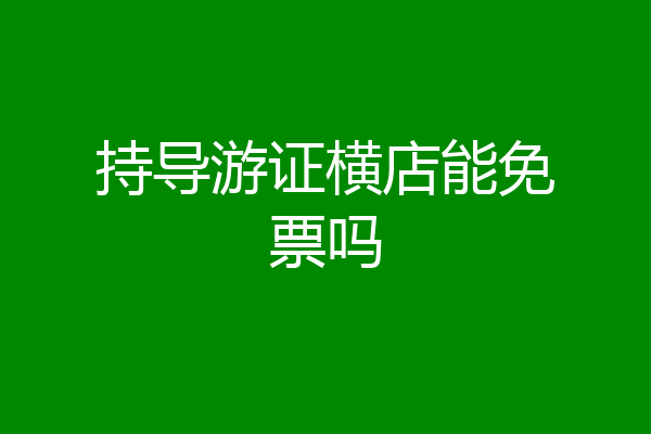 持导游证横店能免票吗