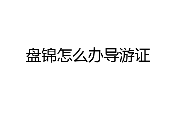 盘锦怎么办导游证
