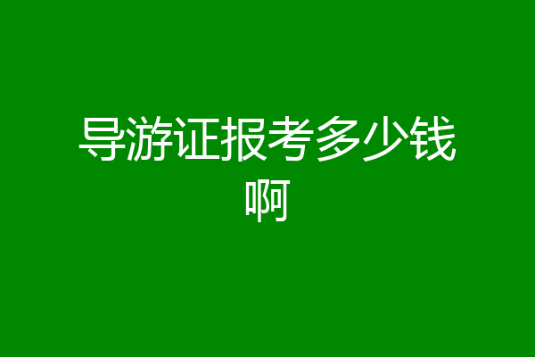 导游证报考多少钱啊