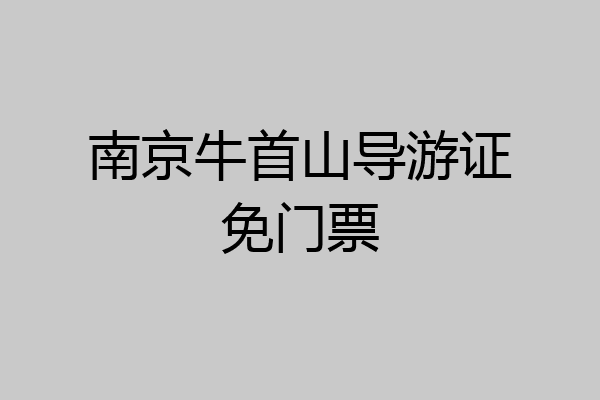 南京牛首山导游证免门票
