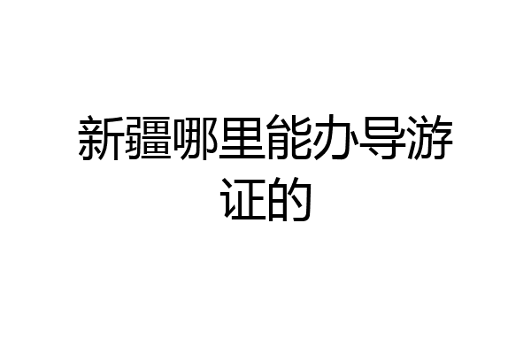 新疆哪里能办导游证的
