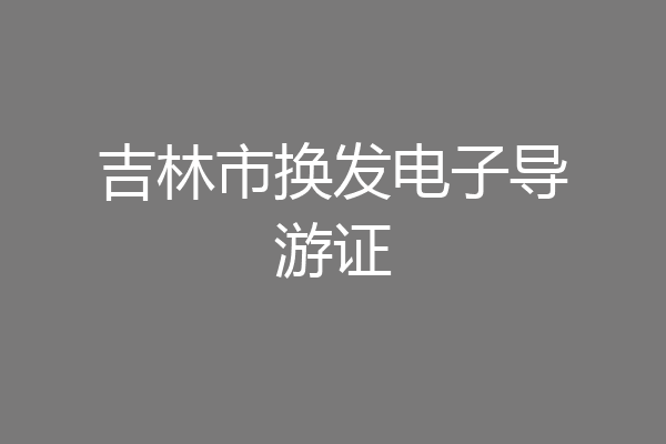 吉林市换发电子导游证