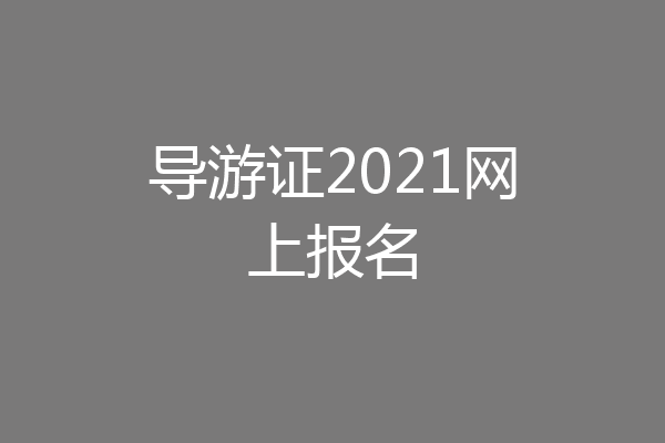 导游证2021网上报名