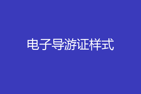 电子导游证样式