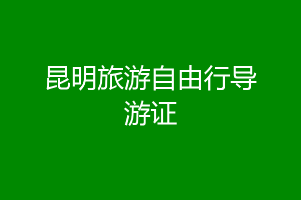 昆明旅游自由行导游证