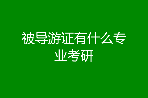 被导游证有什么专业考研