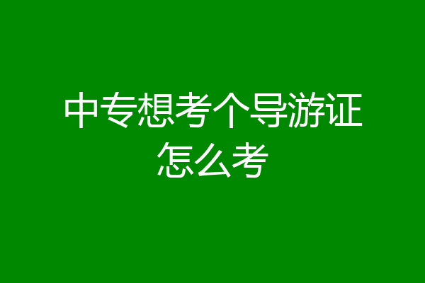 中专想考个导游证怎么考