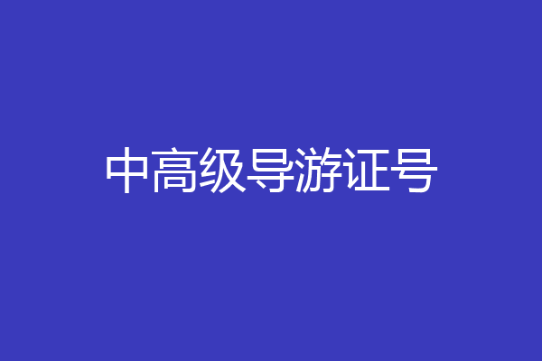 中高级导游证号