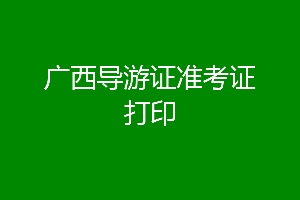 广西导游证准考证打印