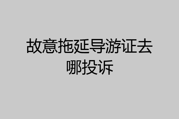 故意拖延导游证去哪投诉