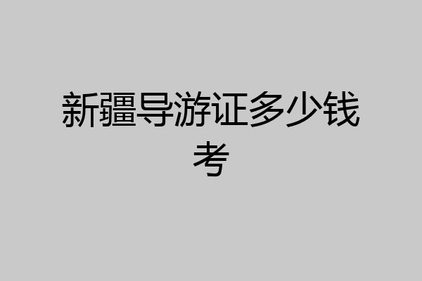 新疆导游证多少钱考