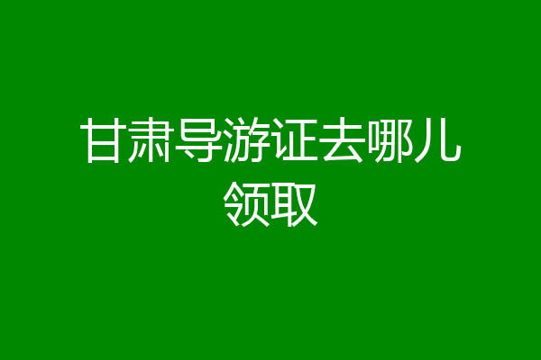 甘肃导游证去哪儿领取