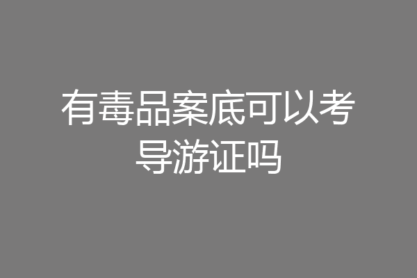 有毒品案底可以考导游证吗