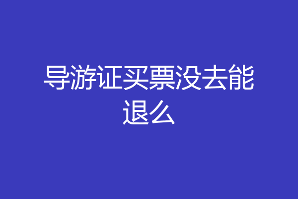 导游证买票没去能退么