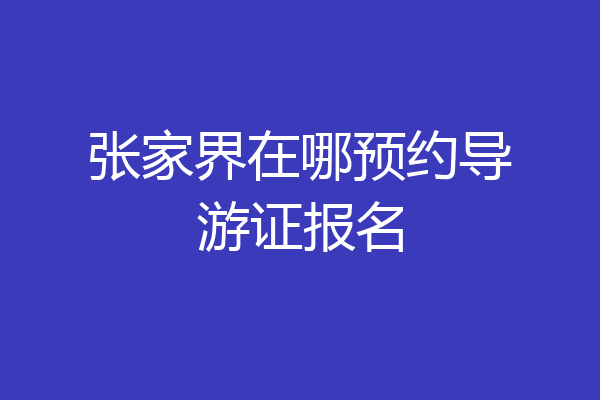 张家界在哪预约导游证报名