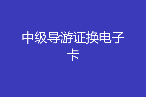 中级导游证换电子卡
