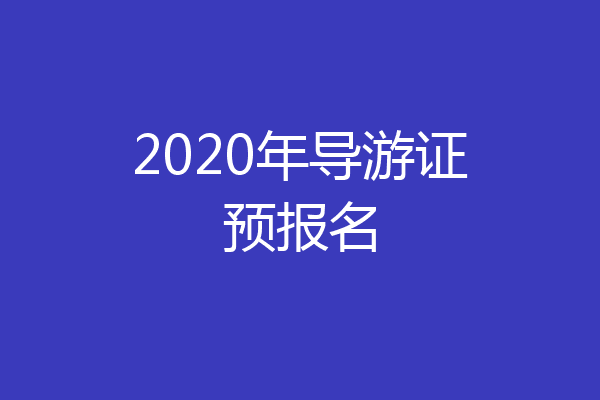 2020年导游证预报名