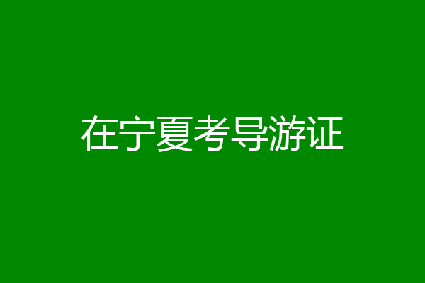 在宁夏考导游证