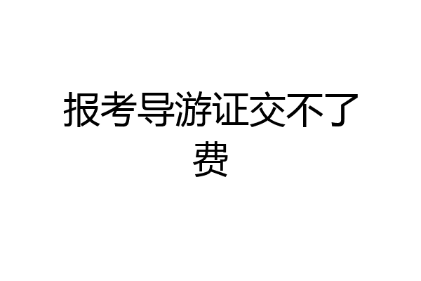 报考导游证交不了费
