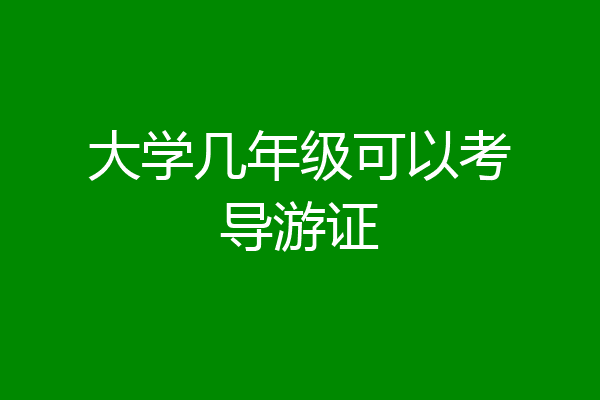 大学几年级可以考导游证