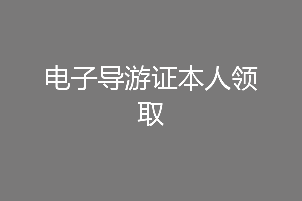 电子导游证本人领取