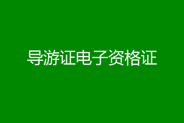 导游证电子资格证