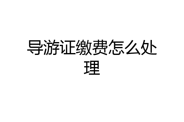 导游证缴费怎么处理