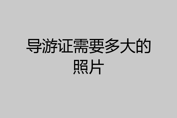 导游证需要多大的照片