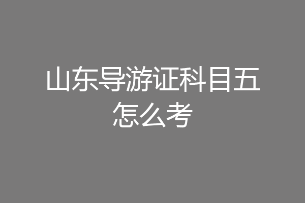 山东导游证科目五怎么考