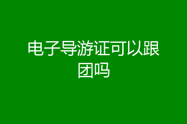 电子导游证可以跟团吗