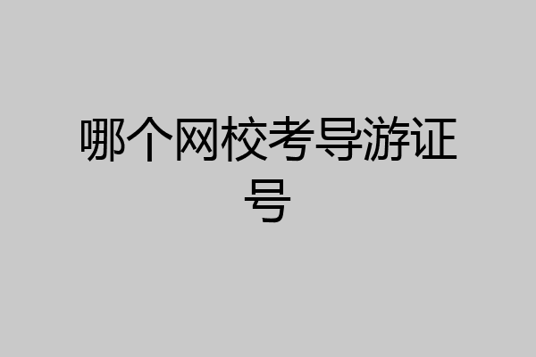 哪个网校考导游证号