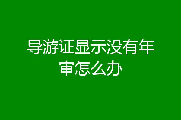 导游证显示没有年审怎么办